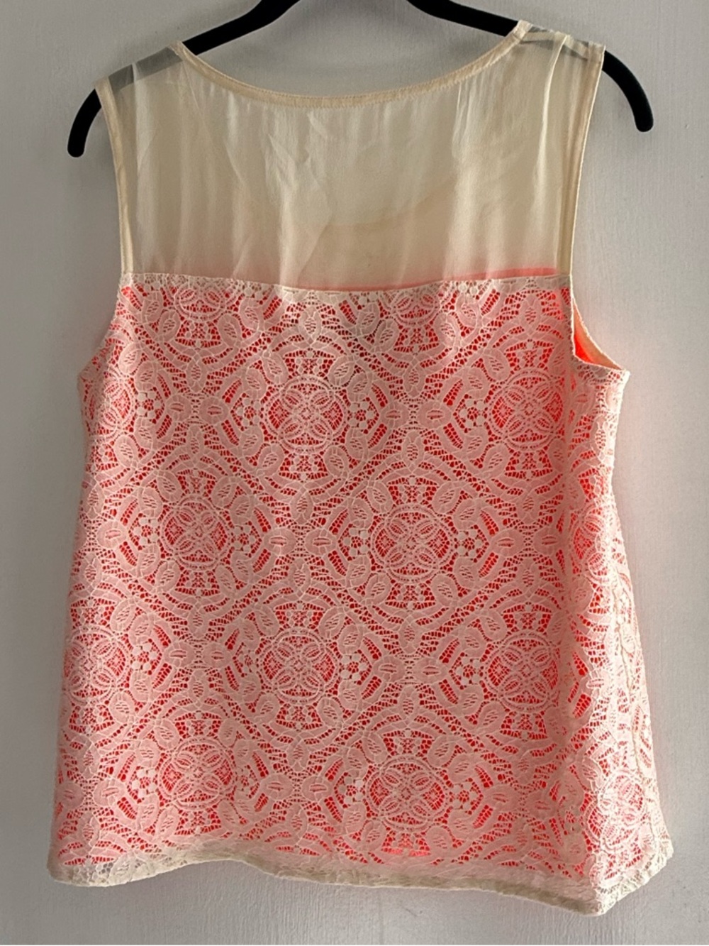 Marc by Marc Jacobs Coral Lace Overlay Camisole with Cream Mesh Yoke Size S - Picture 2 of 7